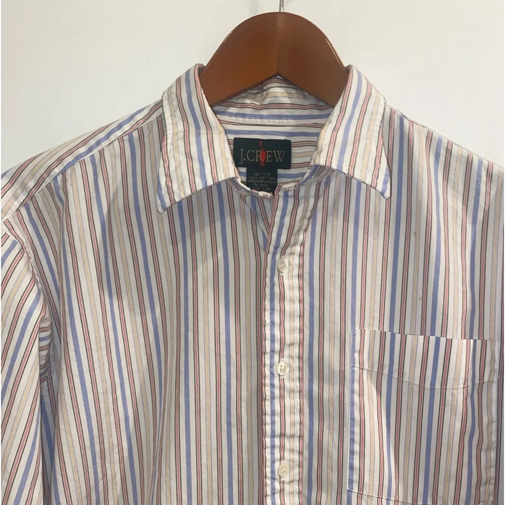 Vintage 90s J. Crew Stripe Button Down Shirt, sz 16-35